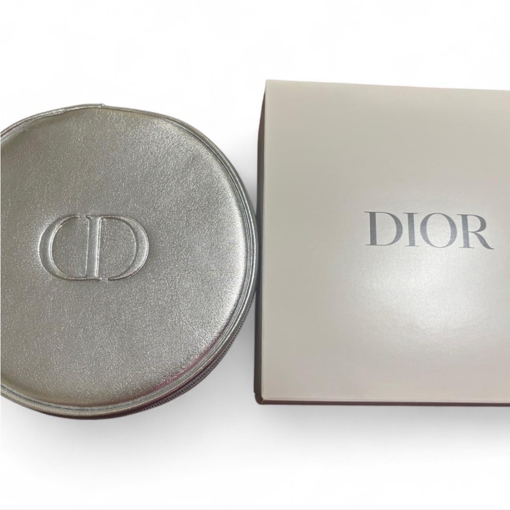 Christian Dior Silver Circular Pouch